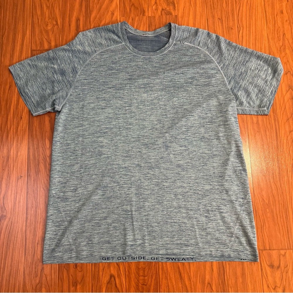 Lululemon Metal Vent Tech Lightweight Heather Blue Short Sleeve Crew Shirt XXL